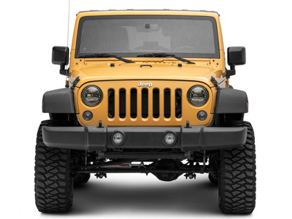 Raxiom 97-18 Jeep Wrangler TJ/JK Axial 7-Inch LED Headlights w/ DRL- Black Housing (Clear Lens) J155570 J155570 Photo - Close Up