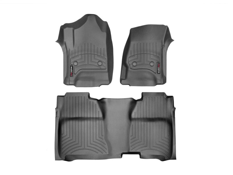 WeatherTech 14+ Chevrolet Silverado Front And Rear FloorLiner - Black 446071-445422 Photo - Primary