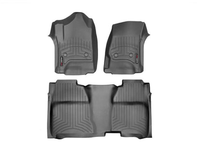 WeatherTech 14+ Chevrolet Silverado Front And Rear FloorLiner - Black 446071-445422 Photo - Primary