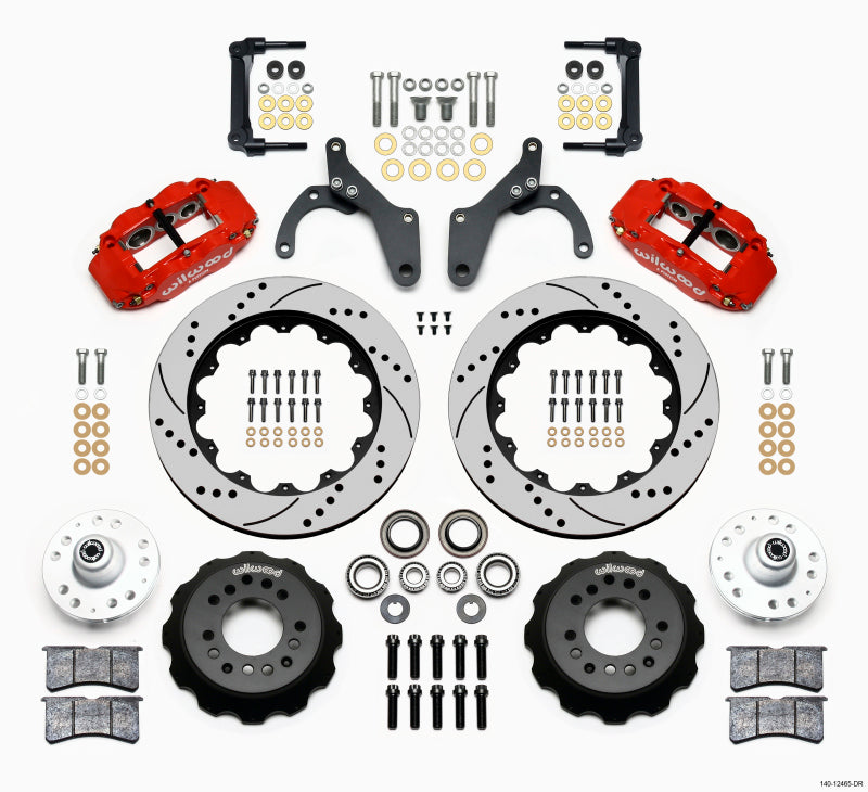 Wilwood Narrow Superlite 6R Front Hub Kit 14.00in Drill Red 59-64 Chevy Impala / 63-64 Corvette 140-12465-DR 140-12465-DR Photo - Primary