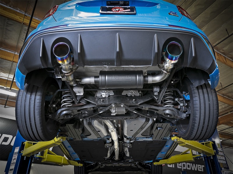 aFe Takeda 3in 304 SS Cat-Back Exhaust System w/ Blue Flame Tip 16-18 49-33103-L Photo - Mounted