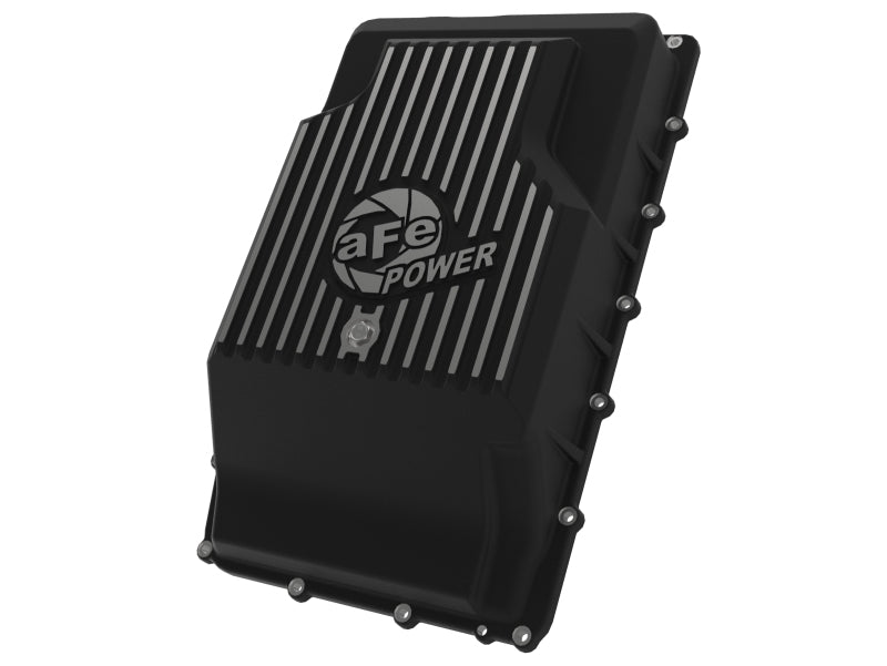 aFe 17-24 Ford F-150 10R60/10R80 Pro Series Rear Transmission Pan Black w/ Machined Fins 46-71330B 46-71330B Photo - Primary
