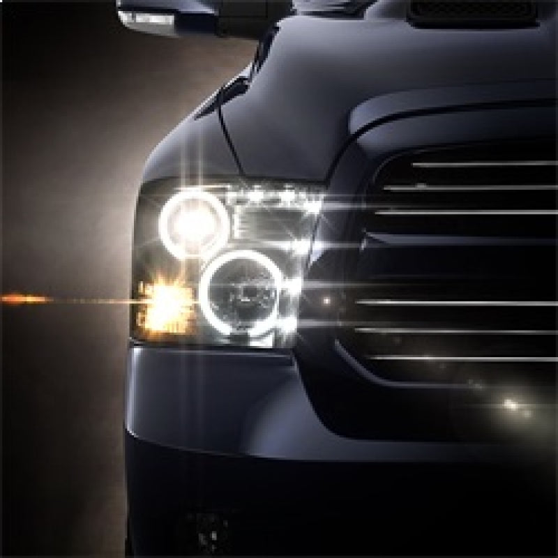 Spyder Dodge Ram 1500 09-14 Projector Headlights Halogen- CCFL Halo LED - Blk PRO-YD-DR09-CCFL-BK 5030320 5030320 Photo - Mounted