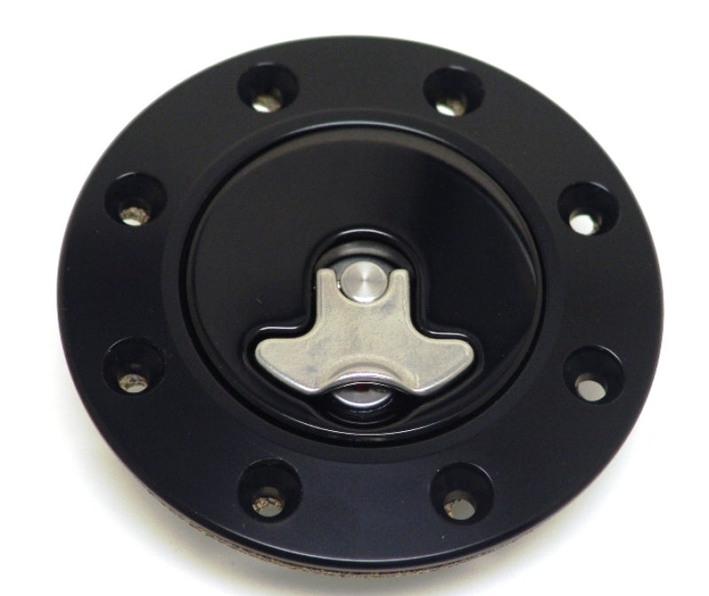 Ridetech 66-67 Chevy Nova Locking Gas Cap (Black Anodized) 81000040 81000040 Photo - Primary