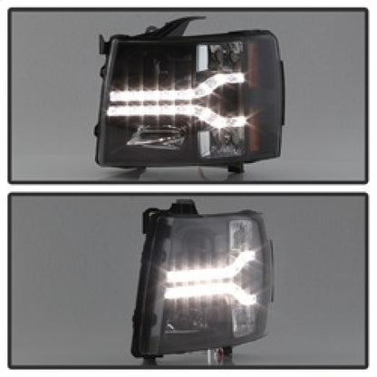 Spyder Chevy Silverado 1500 07-13 V2 Projector Headlights - LED DRL - Black PRO-YD-CS07V2-DRL-BK 5083524 5083524 Photo - Unmounted