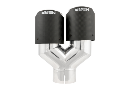 MBRP 3in ID / Dual 4in OD Out Staggered L 9.87in / R 9.37in Dual Wall Carbon Fiber Univ Exhaust Tip T5182CF T5182CF Photo - Close Up