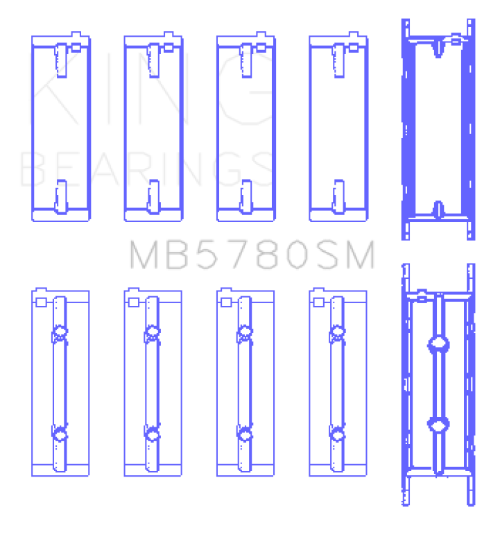 King Engine Bearings BMW N47 D20 A/B/C/D/N47 C20 A (Size +0.50mm) Main Bearing Set MB5780SM0.5 MB5780SM0.5 Photo - Primary