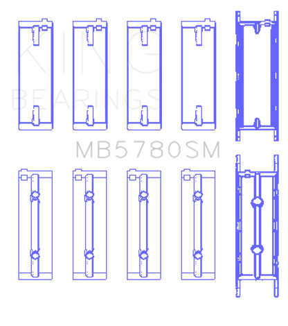 King Engine Bearings BMW N47 D20 A/B/C/D/N47 C20 A (Size +0.50mm) Main Bearing Set MB5780SM0.5 MB5780SM0.5 Photo - Primary