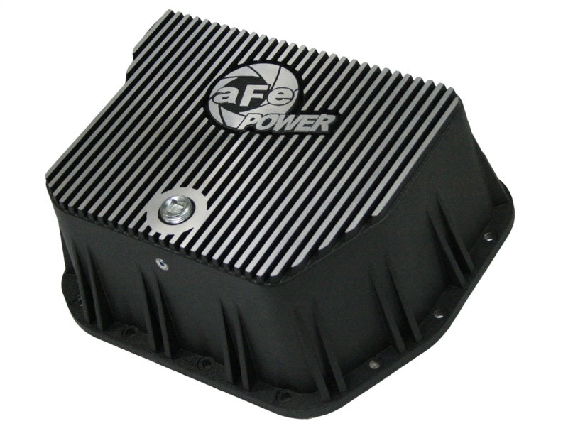 aFe Transmission Pan, Black w/ Machined Fins: Dodge Diesel Trucks 94-07 L6 46-70052 Photo - Primary