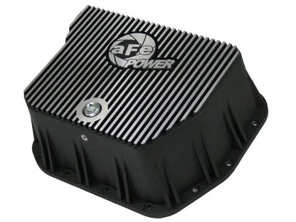 aFe Transmission Pan, Black w/ Machined Fins: Dodge Diesel Trucks 94-07 L6 46-70052 Photo - Primary