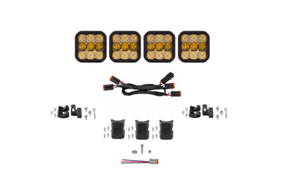 Diode Dynamics SS5 Pro Universal CrossLink 4-Pod Lightbar - Yellow Combo DD7241 DD7241 Photo - Primary