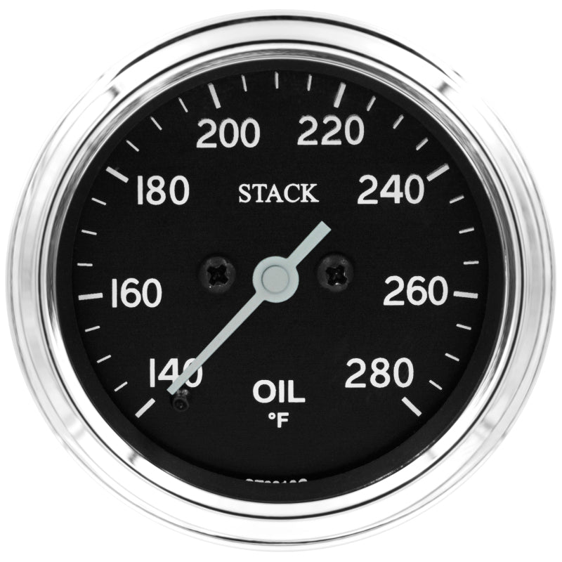 Autometer Stack 52mm 140-280 Deg F 1/8in NPTF Male Pro Stepper Motor Oil Temp Gauge - Classic ST3310C ST3310C Photo - Primary
