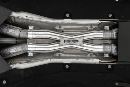 MBRP 12-21 Ferrari 812SF/812GTS/F12 6.3L/ 6.5L 3in Resonator Delete X-Pipe - T304 S3900304 S3900304 Photo - Mounted