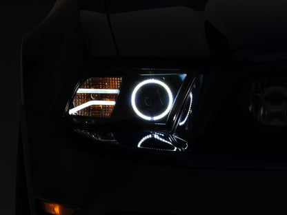 Raxiom 13-14 Ford Mustang LED Halo Projector Headlights- Black Housing (Clear Lens) 408997 408997 Photo - Close Up
