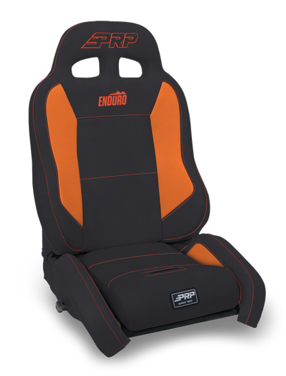 PRP Seats PRP EnduroCrawl Reclining Suspension Seat - Black/Orange Vinyl - Driver A9001044-201-207 A9001044-201-207 Photo - Primary