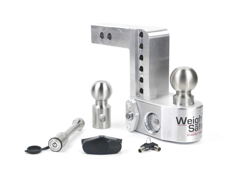 Weigh Safe 6in Drop Hitch w/Built-in Scale & 2in Shank (10K/12.5K GTWR) w/WS05 - Aluminum WS6-2-KA