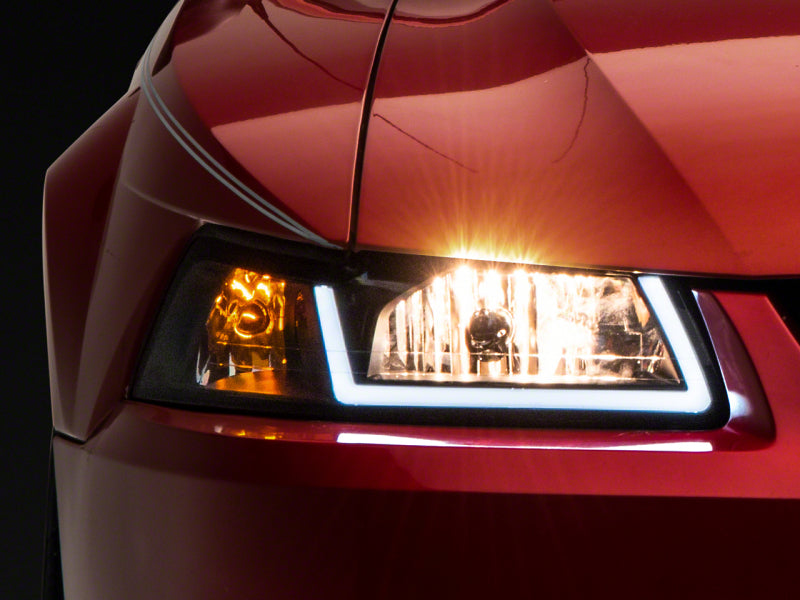 Raxiom 99-04 Ford Mustang Axial Series Headlights w/ LED Bar- Blk Housing (Clear Lens) 422712 422712 Photo - Primary