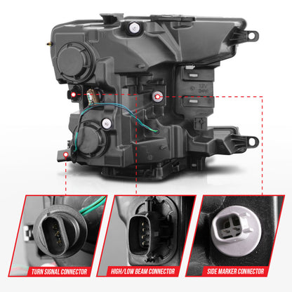 ANZO 2018-2020 Ford F-150 Projector Headlight w/ Plank Style Switchback Black Housing 111509 111509 User 4