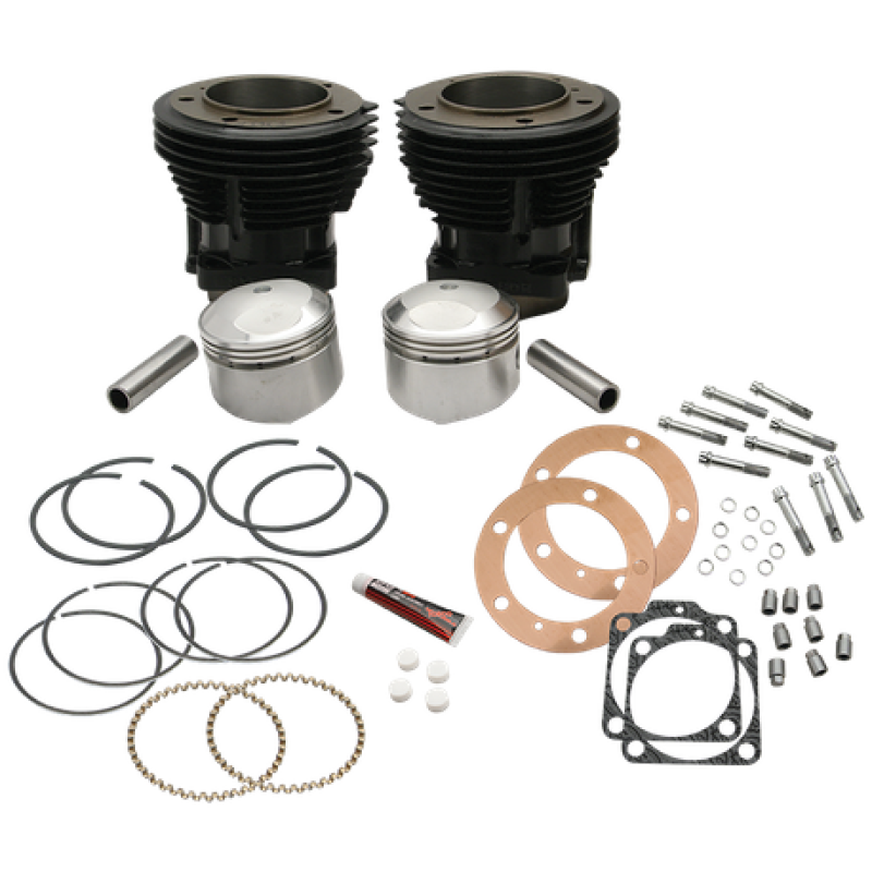 S&S Cycle 66-84 BT 96in 3-5/8in Big Bore Cylinder & Piston Kit For S&S SH96 Engines - Gloss Black 91-9401