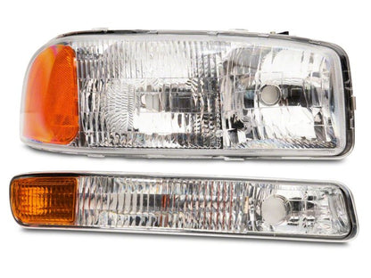 Raxiom 99-06 GMC Sierra 1500 Axial Series OEM Style Rep Headlights- Chrome Housing (Clear Lens) S518302 S518302 Photo - Close Up