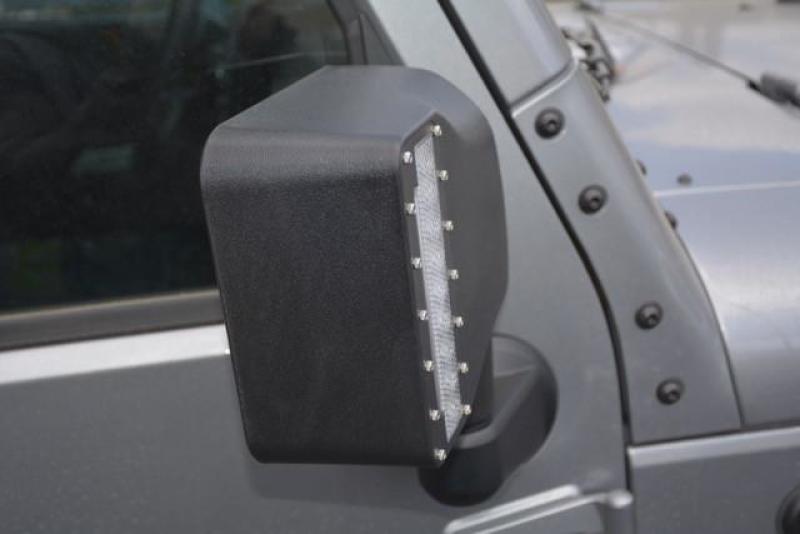 DV8 Offroad 07-18 Jeep Wrangler JK LED Mirror Housing w/ Turn Signal Option BCME27W3W BCME27W3W Photo - Close Up