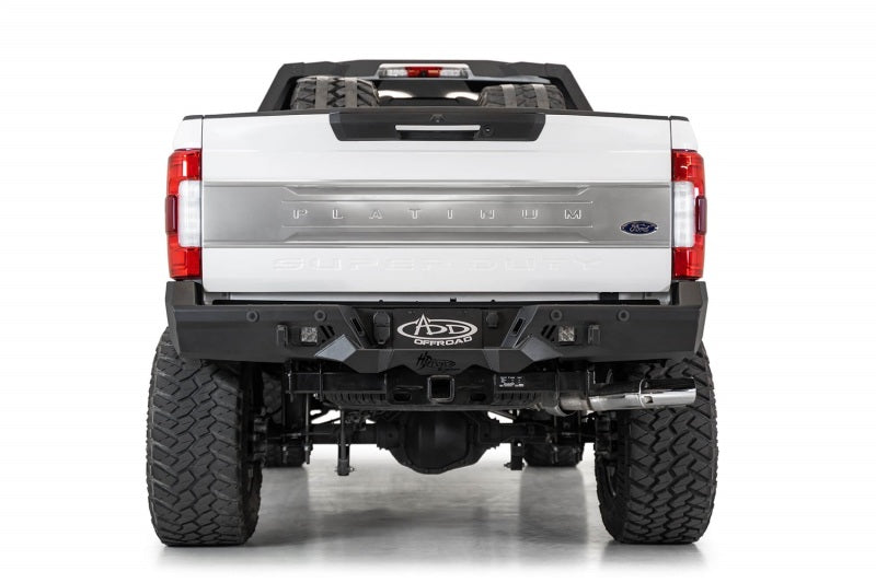 Addictive Desert Designs 17-20 Ford Super Duty Bomber HD Rear Bumper w/ Mounts For Cube Lights R160051280103 R160051280103 Photo - Mounted