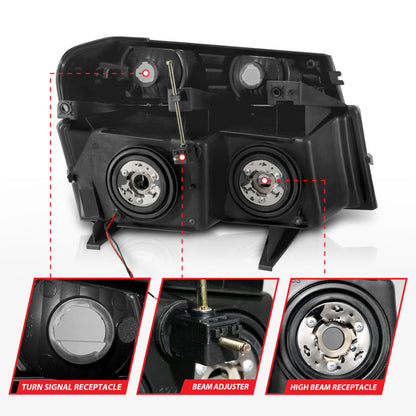 ANZO 04-12 GM Colorado/Canyon/I-Series Crystal Headlights - w/ Light Bar Black Housing 4pcs 111558 111558 User 4