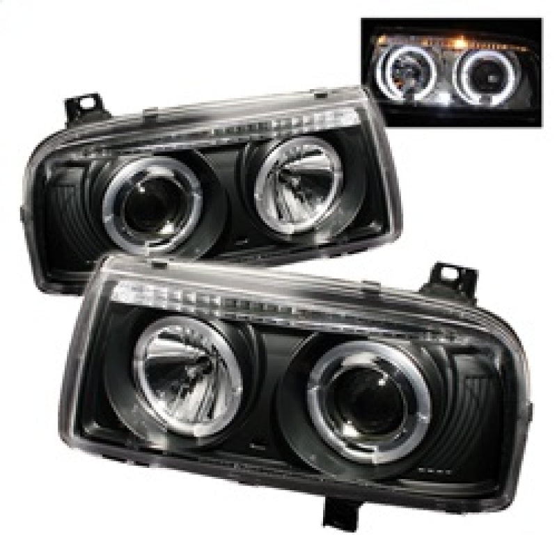 Spyder Volkswagen Jetta III 93-98 Projector Headlights LED Halo Blk High H1 Low H1 PRO-YD-VJ93-HL-BK 5012197 5012197 Photo - Primary