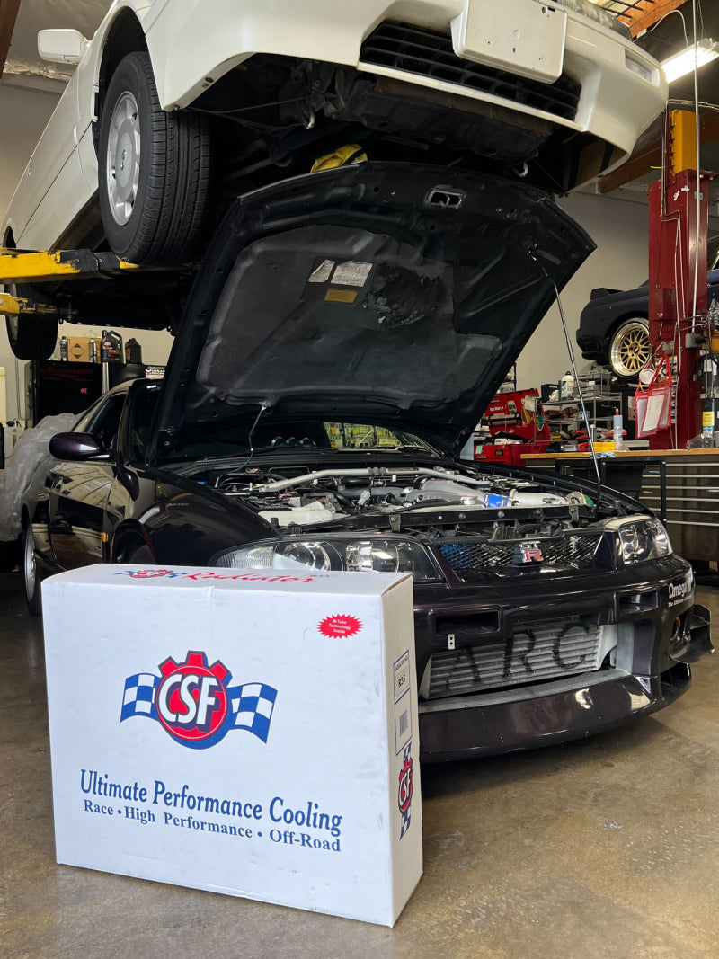 CSF Nissan R33 Skyline GT-R/GTS Full Billet Aluminum High-Performance Radiator - Black 7219B 7219B Photo - lifestyle view