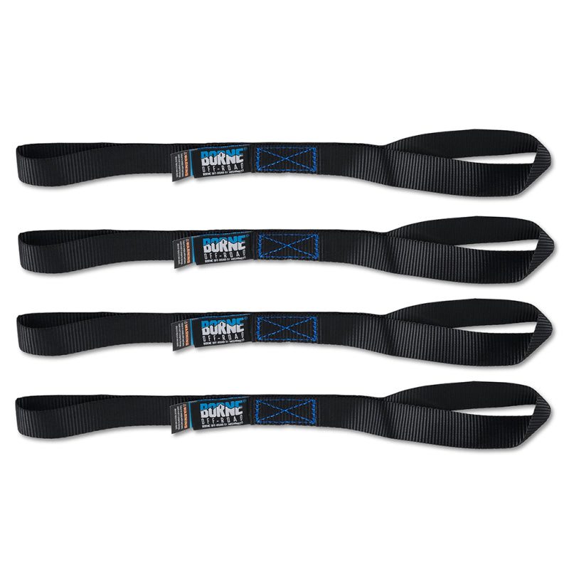 Borne Off-Road Medium-Duty Ratchet Tie-Down Kit (4-Pack) Black BNRTC-TDMD-4BK BNRTC-TDMD-4BK Photo - Primary