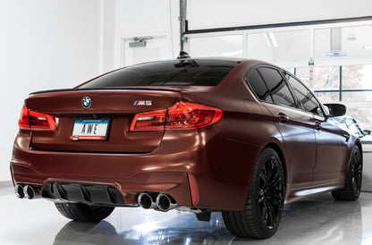 AWE Tuning 18-19 BMW F90 M5 SwitchPatch Cat-Back Exhaust- Black Diamond Tips 3025-43066 3025-43066 Photo - Mounted