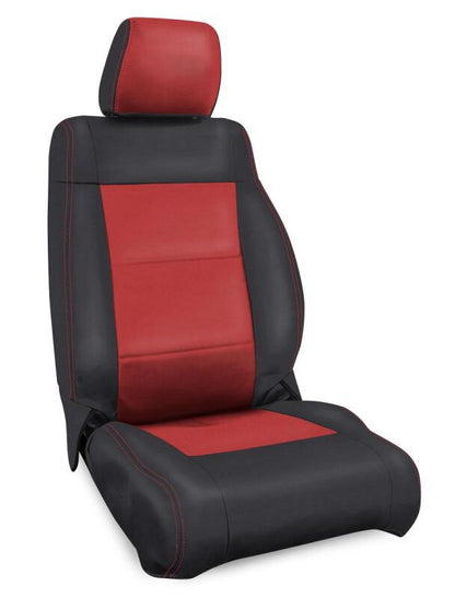 PRP Seats PRP 07-10 Jeep Wrangler JK Front Seat Covers/2 door or 4 door (Pair) - Black/Red B016-05 B016-05 Photo - Close Up