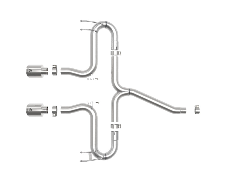 aFe Takeda 2-1/2in 304 SS Axle-Back Exhaust w/Polished Tips 17-20 Honda Civic Sport L4-1.5L (t) 49-36625-P 49-36625-P Photo - Unmounted