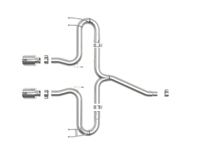 aFe Takeda 2-1/2in 304 SS Axle-Back Exhaust w/Polished Tips 17-20 Honda Civic Sport L4-1.5L (t) 49-36625-P 49-36625-P Photo - Unmounted