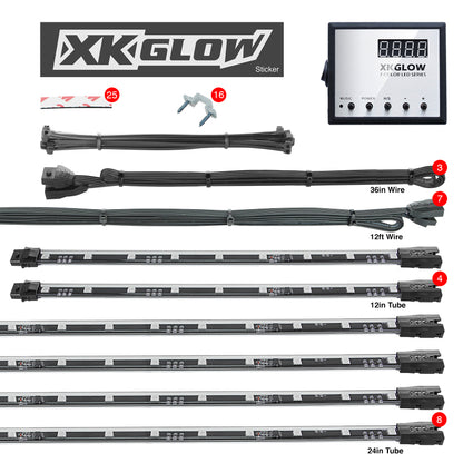 XKGLOW XK Glow 3 Million Color XKGLOW LED Accent Light Car/Truck Kit 8x24In + 4x12In Tubes XK041007 XK041007 User 1