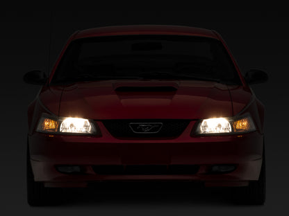 Raxiom 99-04 Mustang Axial Series OEM Style Replacement Headlights- Black Housing (Clear Lens) 413419 413419 Photo - Close Up