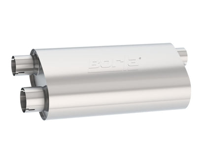 Borla Universal Pro-XS Muffler Oval 3in Inlet/ 2.5in Dual Outlet Transverse Flow Notched Muffler 400499 400499 Photo - Primary