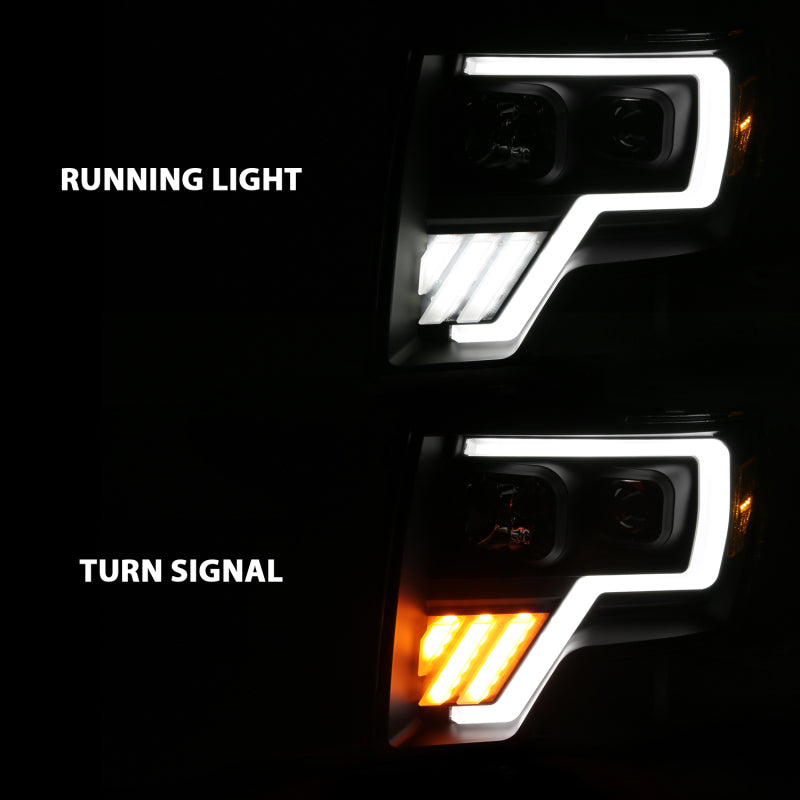 ANZO 2009-2013 Ford F-150 Projector Light Bar G4 Switchback H.L.Black Amber 111469 111469 User 6
