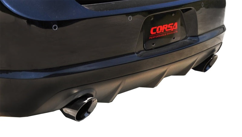 Corsa Performance 12-13 Dodge Charger SRT-8 6.4L V8 Black Xtreme Cat-Back Exhaust 14464BLK Photo - Mounted