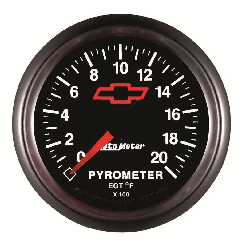 AutoMeter Gauge Pyrometer (Egt) 2-1/16in. 2000 Deg. F Stepper Motor Chevy Red Bowtie Black 3645-00406 3645-00406 User 3