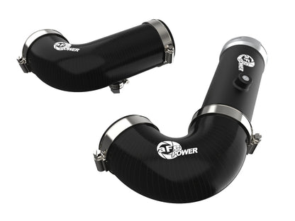 aFe BladeRunner Intercooler Hot & Cold Side Tubes Combo 20-21 GM Trucks 3.0L (td) - Black 46-20454-B 46-20454-B Photo - Primary