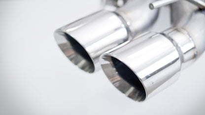 Stainless Works 2016-18 Cadillac CTS-V Sedan Catback System Resonated X-Pipe Dual-Mode Mufflers CTSV16CB CTSV16CB Photo - Close Up