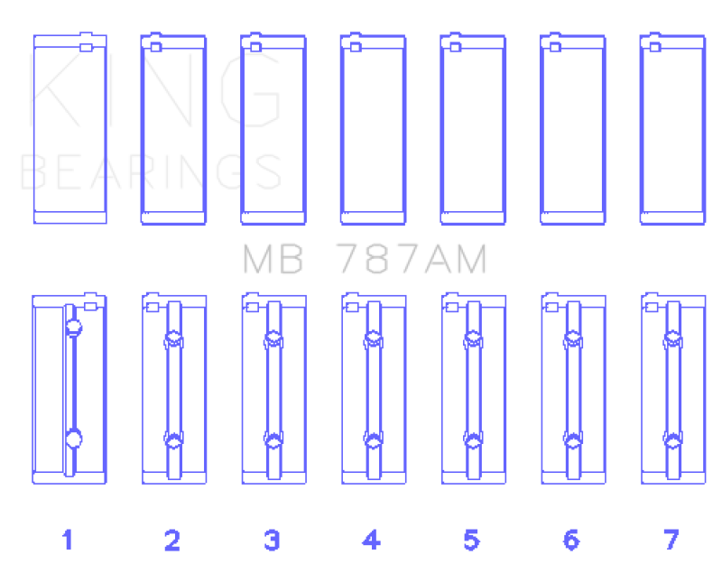 King Engine Bearings King Toyota 5ME/5MGE/7MGE/7MGTE (Size STD) Main Bearing Set MB787AM MB787AM Photo - Primary