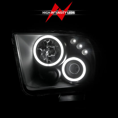 Anzo 2005-2009 Ford Mustang Projector Headlights w/ Halo Black 121166 User 6