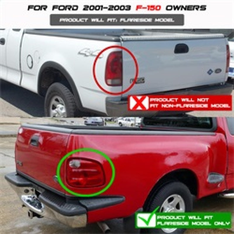 Spyder Ford F150 Flareside 01-03 (Not Fit Supercrew)Euro Style Tail Lights Black ALT-YD-FF15001FS-BK 5003157 5003157 Photo - Mounted