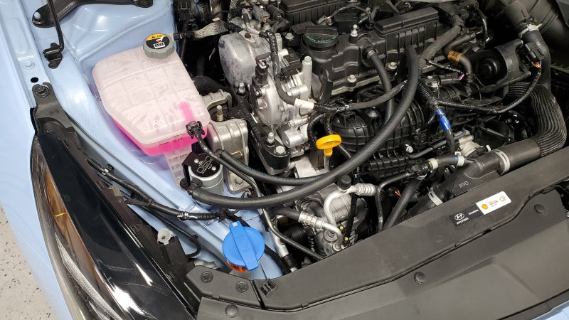 J&L 23-23 Hyundai Elantra N 2.0L Oil Separator 3.0 Passenger Side - Clear Anodized 3119P-C 3119P-C Photo - Close Up