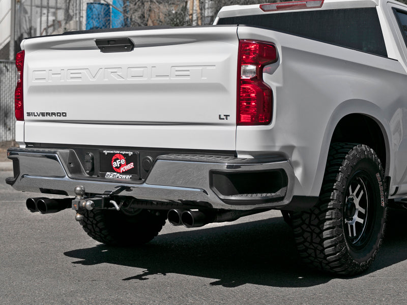 aFe Vulcan Series 3in-2-1/2in 304 SS Cat-Back 2019 GM Silverado / Sierra 1500 V8-5.3L w/ Black Tips 49-34104-B 49-34104-B Photo - Mounted