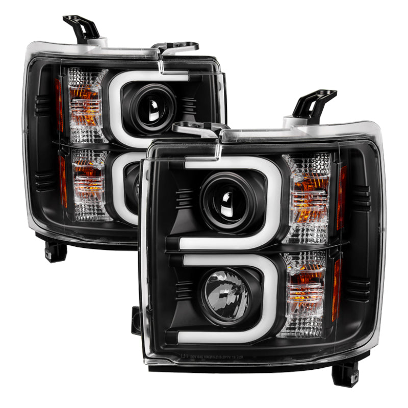 Spyder Chevy Silverado 2014-16 2500 HD Projector Headlights Light Bar DRL Blk PRO-YD-CSHD14-LBDRL-BK 5081032 5081032 Photo - Primary