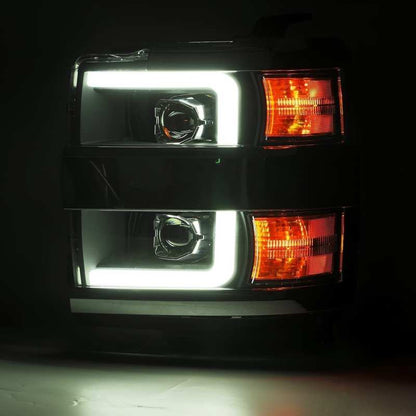 AlphaRex 15-19 Chevy Silverado 2500HD PRO-Series Headlight Plank Chrome w/Activ Light/Seq Signal/DRL 880225 880225 User 2