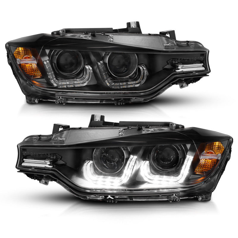 Anzo 2012-2015 BMW 3 Series Projector Headlights w/ U-Bar Black 121504 Photo - Primary